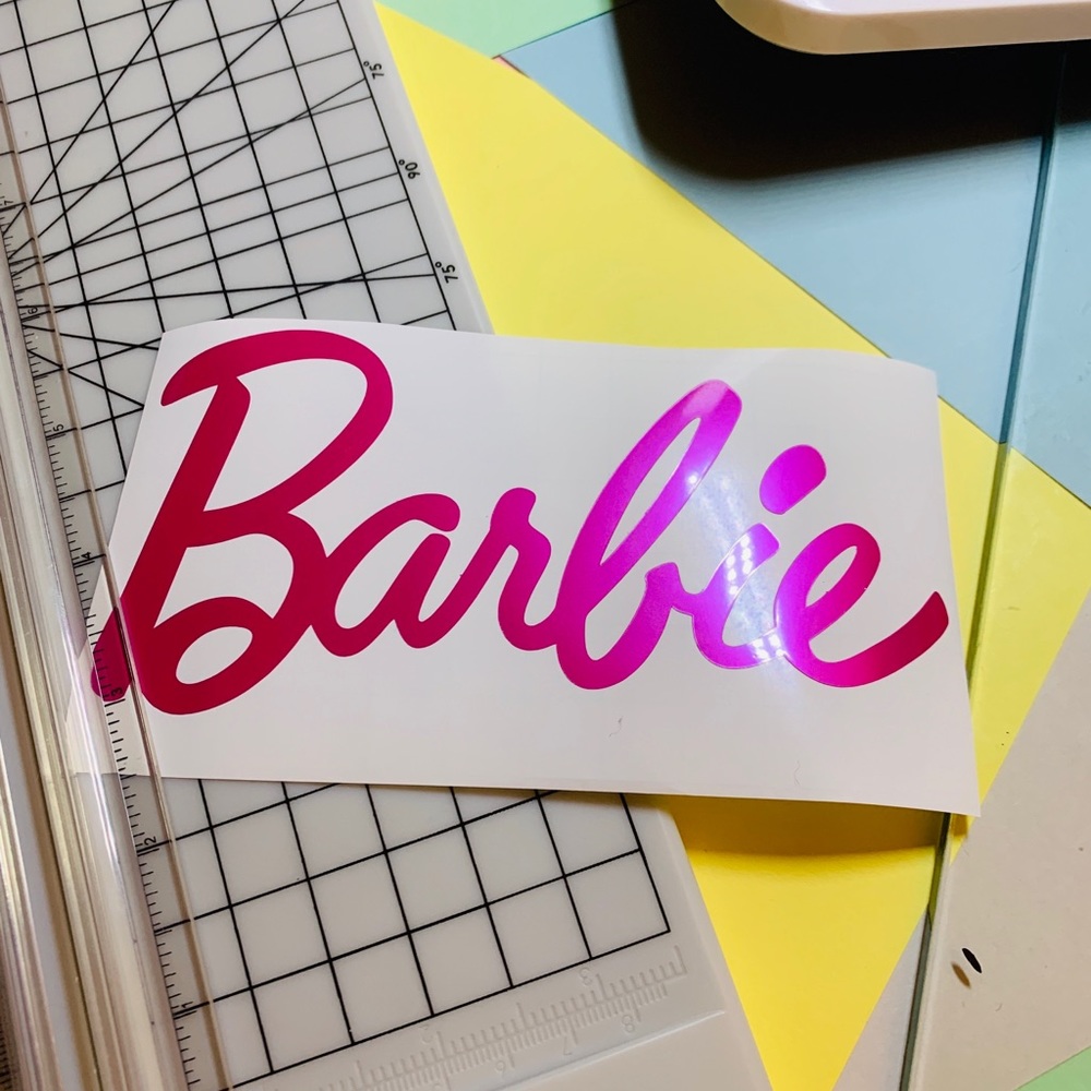 Barbie sticker decal in hot pink